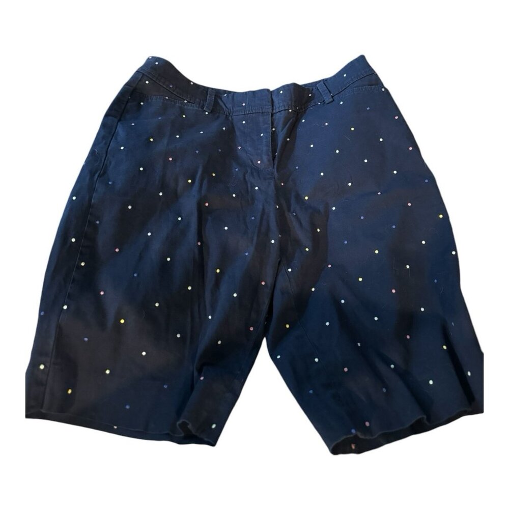 Women's Talbots Perfect Short Navy 0 Petite Polka Dot